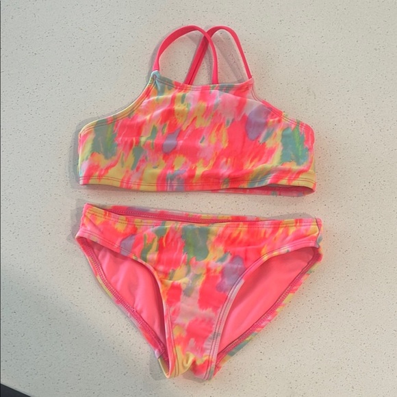 Wonder Nation Pink and Yellow Bikini with Sporty Design - Picture 1 of 3